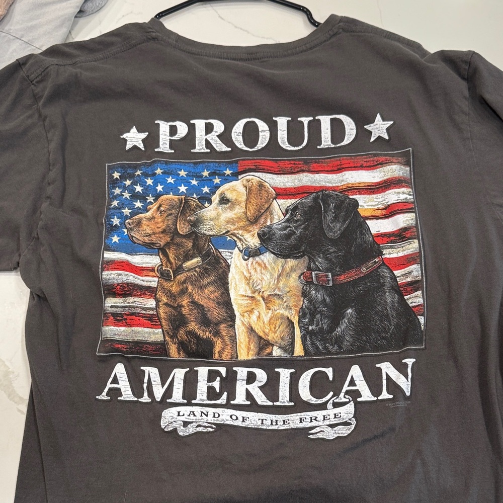 Patriotic Canine Graphic Tee - Charcoal